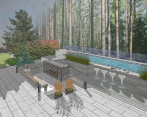 Uima-allas, jossa on kansi ja puita. Kuvassa on harmaa ja valkoinen väri. Mukana myös kasvi, kuvakaappaus, ulkona.