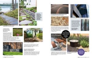 Kollaasi talosta. Kuvassa on valkoinen ja harmaa väri. Sisältää myös tekstiä, kasvia, kuvakaappausta.