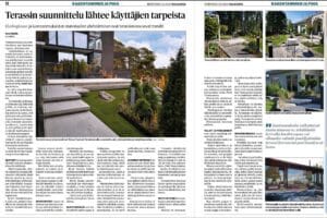 Kollaasi talosta. Kuvassa on valkoisia värejä. Sisältää myös tekstiä, sanomalehteä, puuta.