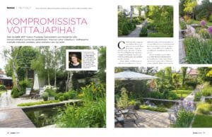 Kuvakaappaus verkkosivustosta. Kuvassa on valkoinen ja vihreä väri. Näyttää yhden henkilön. Sisältää myös tekstiä, kukkaa, ulkona.