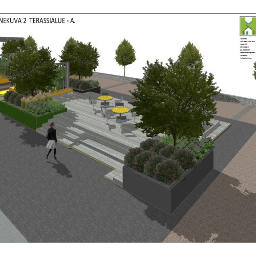 Henkilö, joka kävelee päällystetyllä alueella. Kuvassa on harmaa ja valkoinen väri. Sisältää ihmisen ja kasvin. Mukana myös puu, kuvakaappaus, pc-peli.